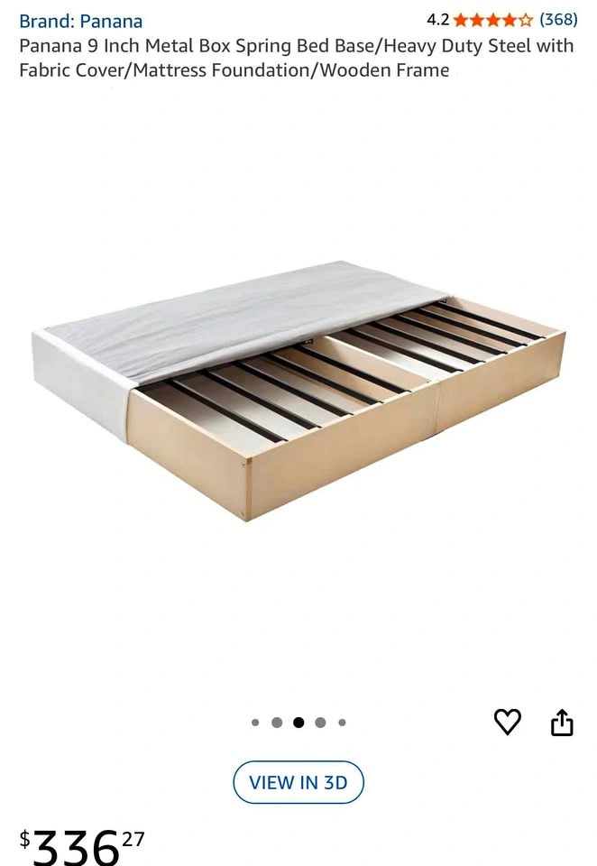Panana 9 Inch Metal Box Spring Bed Base