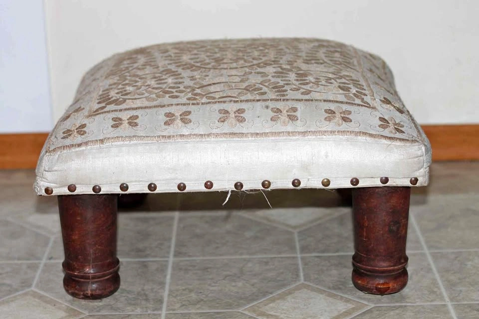 Indian-style embroidered footstool