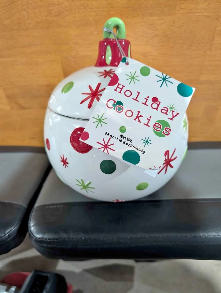 Ceramic Christmas Ornament Cookie Jar Decoration
