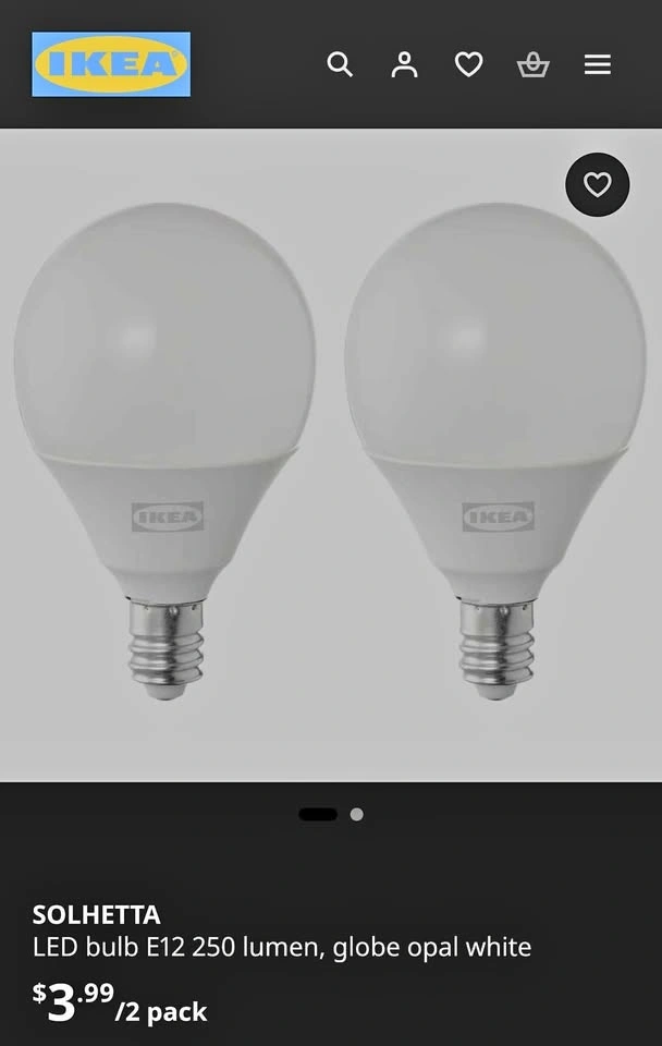 IKEA SOLHETTA LED Bulbs (2700K Warm White)