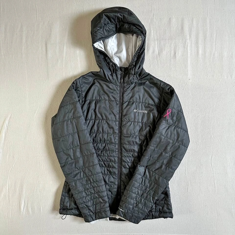 Columbia Omni-Heat Jacket Women S Black Hooded Pink Ribbon Editi