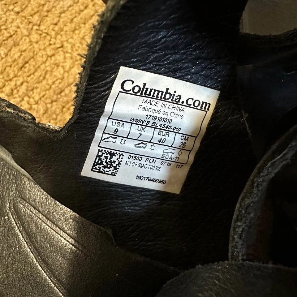 Columbia Black Leather Sandals Women's 9 - photo 2