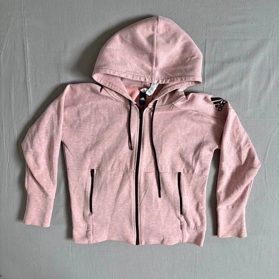 Adidas Pink Zip Hoodie Lightweight Athleisure Women’s Small S