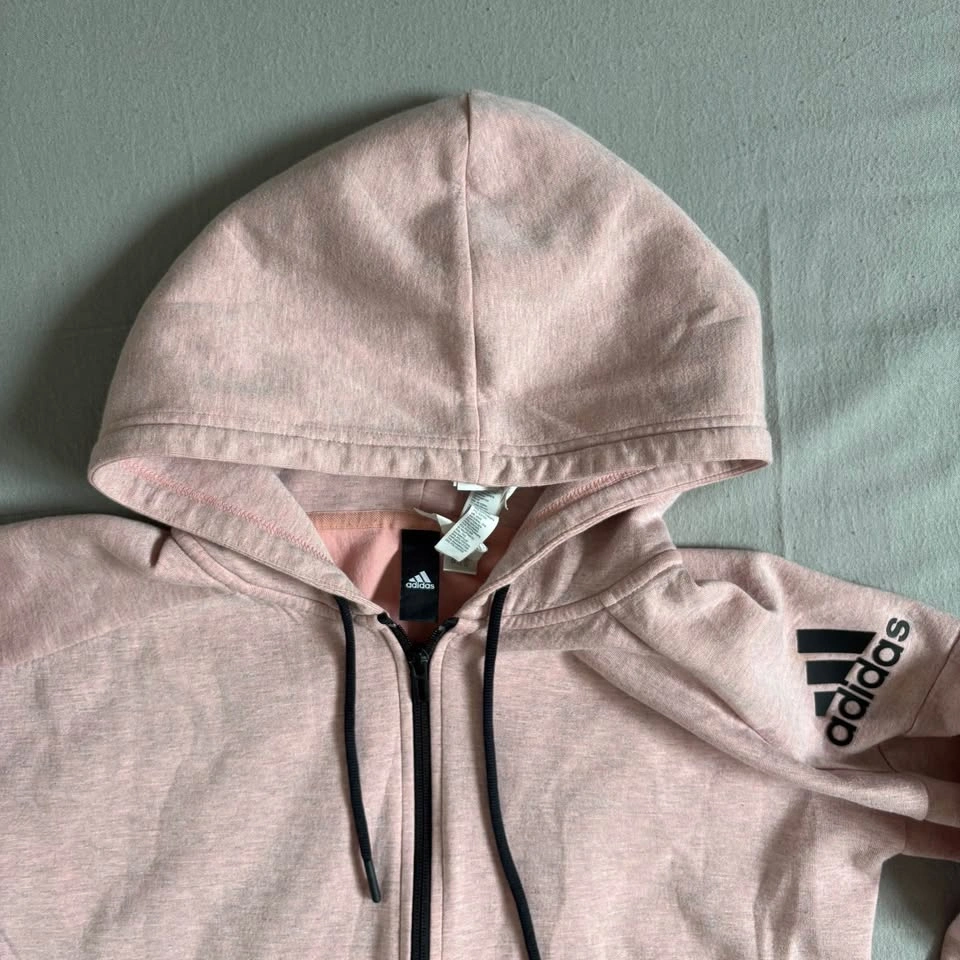 Adidas Pink Zip Hoodie Lightweight Athleisure Women’s Small S - photo 3