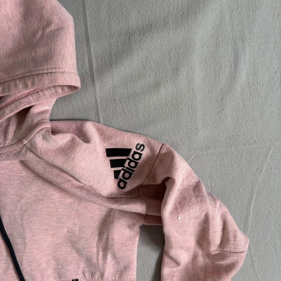 Adidas Pink Zip Hoodie Lightweight Athleisure Women’s Small S - photo 5