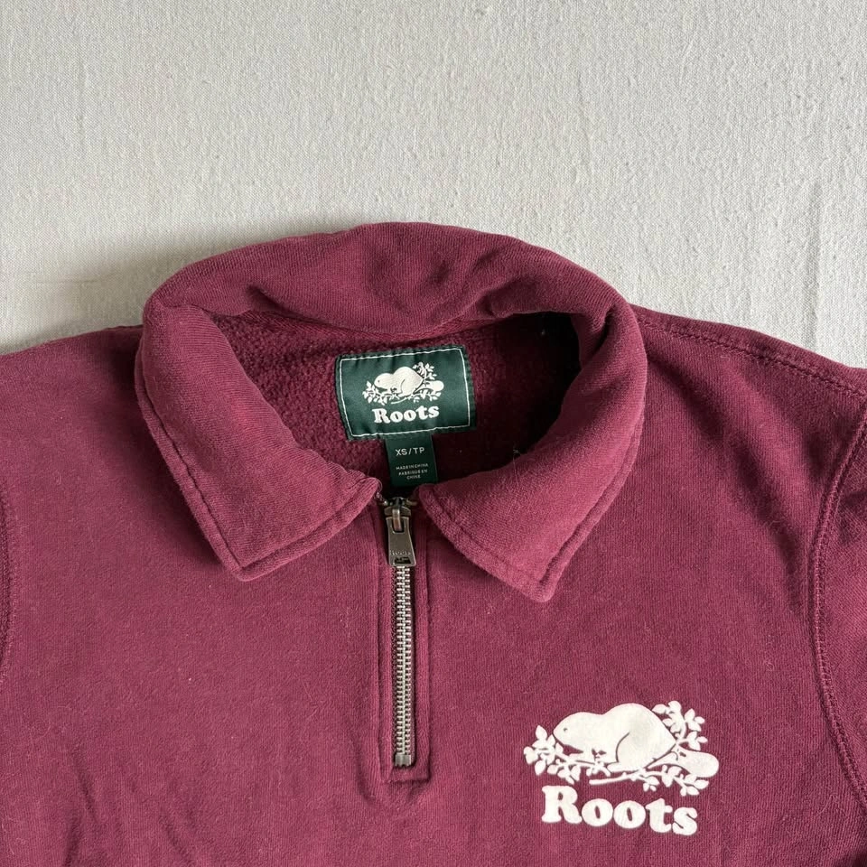 Roots maroon quarter-zip sweatshirt XS - photo 2