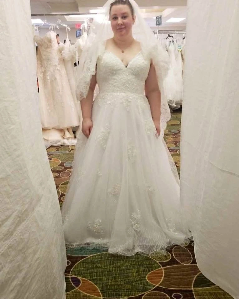 Plus Size Wedding Gown & Veil