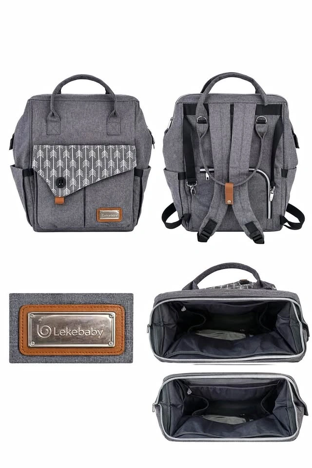 Lekebaby Diaper Bag Backpack - Grey