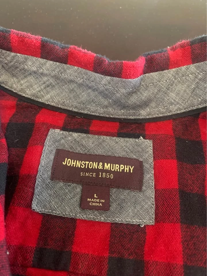 Johnson & Murphy Buffalo Plaid Flannel Shirt Large - photo 4