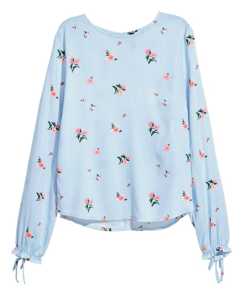H&M Floral Button Back Blouse - Size 8