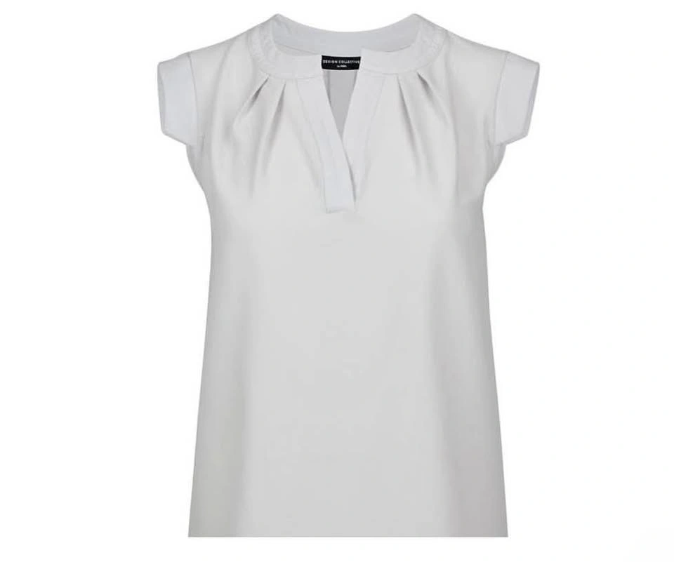 Cintas - Solid Pleated Blouse - Size Small