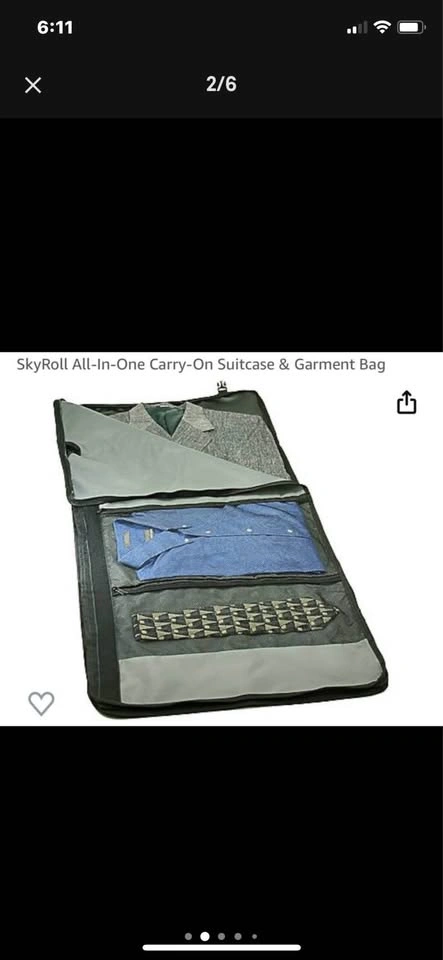 SKYROLL Carry-On Luggage w/ Garment Bag - New - photo 2