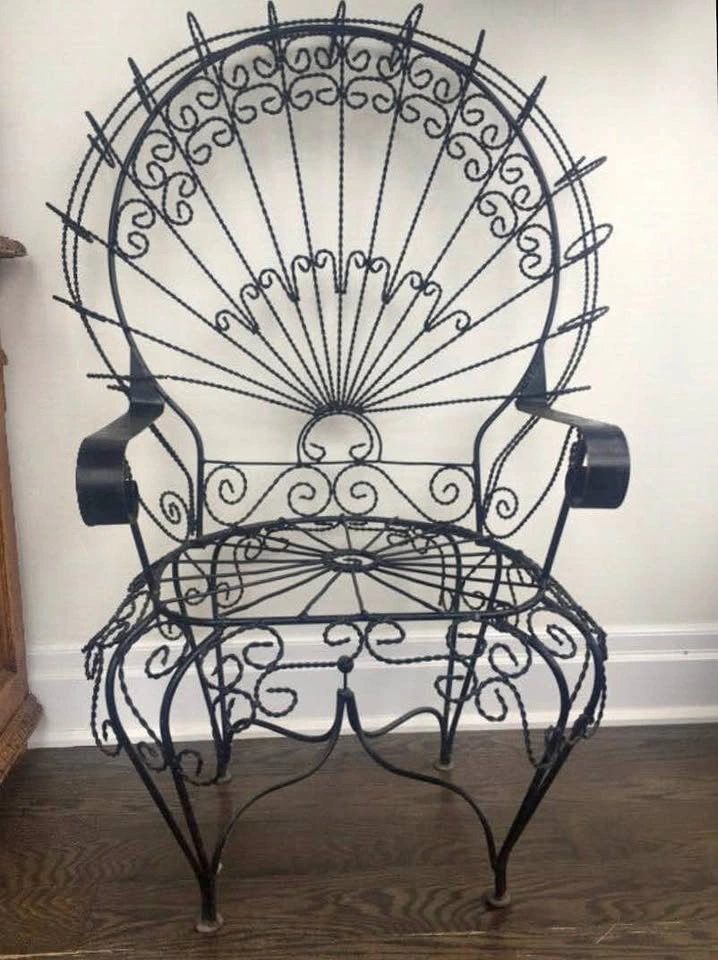 Iron peacock chairs outdoor indoor Salerni Rod iron Vintage anti