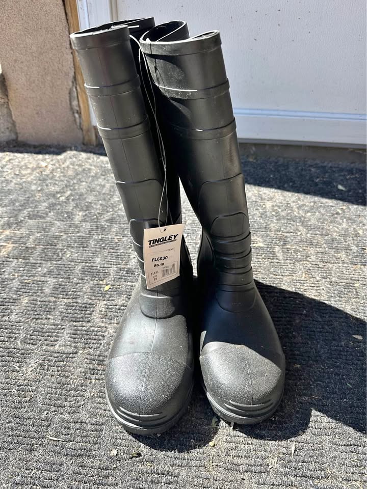 Unisex long rubber boots - size 10