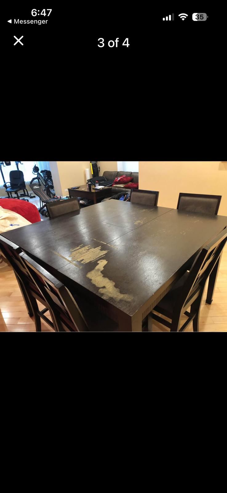 Chocolate brown dining room table - photo 3