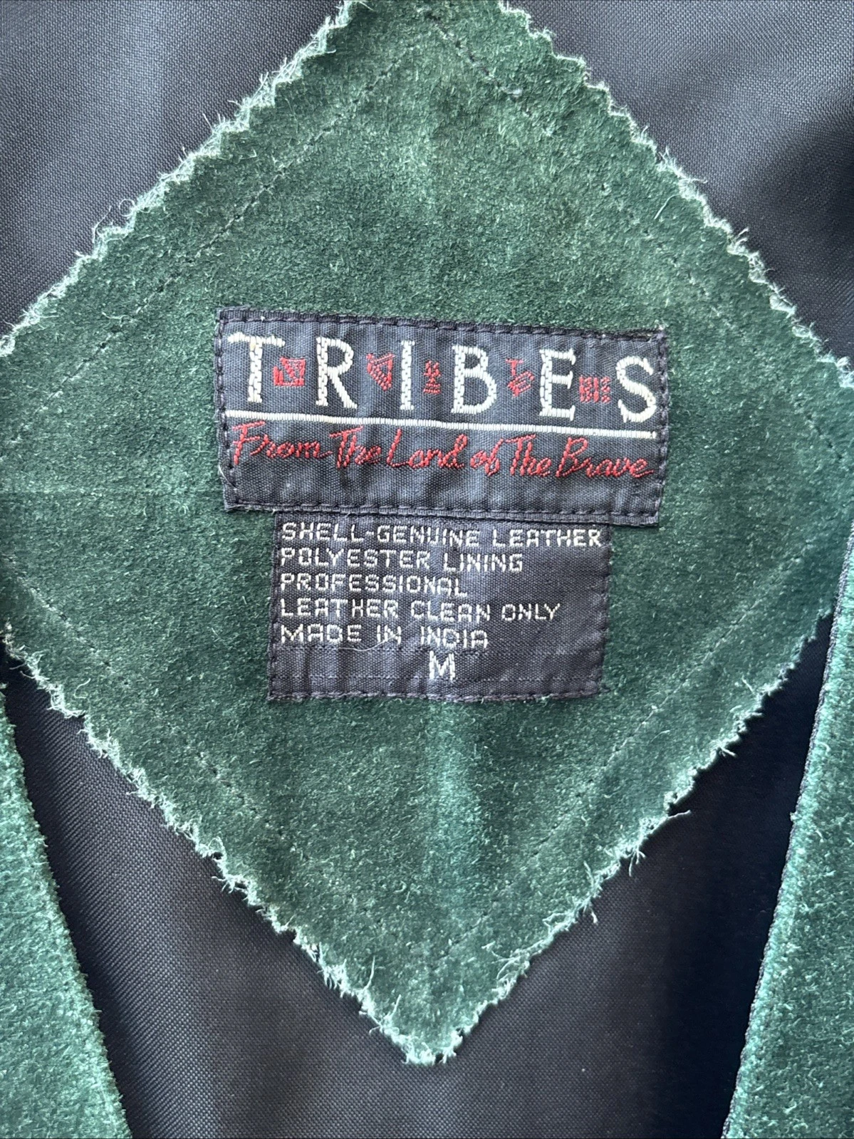 Vintage Medium Leather Vest - Tribes Green Suede - photo 2