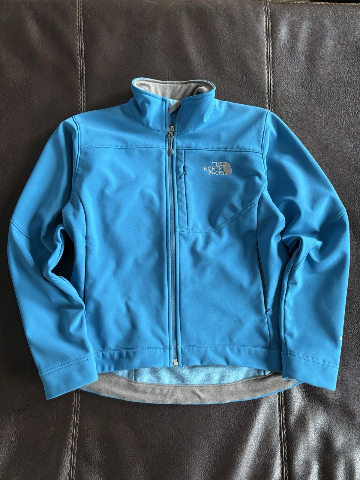Womens The NORTH FACE Blue Bionic Apex Soft Shell Zip Jacket Sma