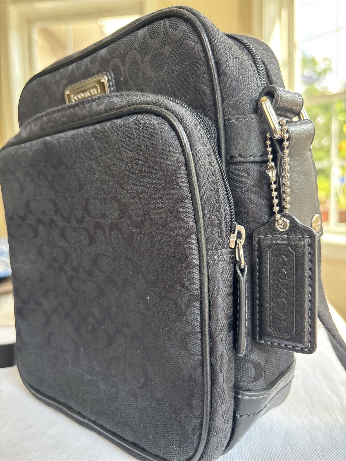 Coach Black Shoulder Purse - Green Interior - Great Condition