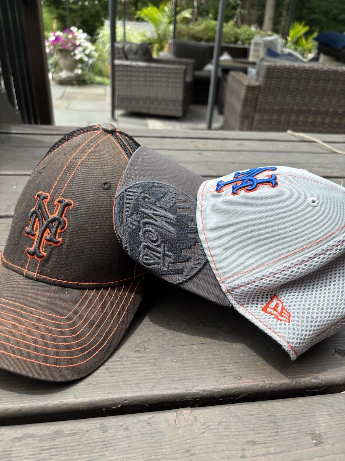 2 Men's New Era Royal New York Mets Hats Med-Lg + Lg-XL