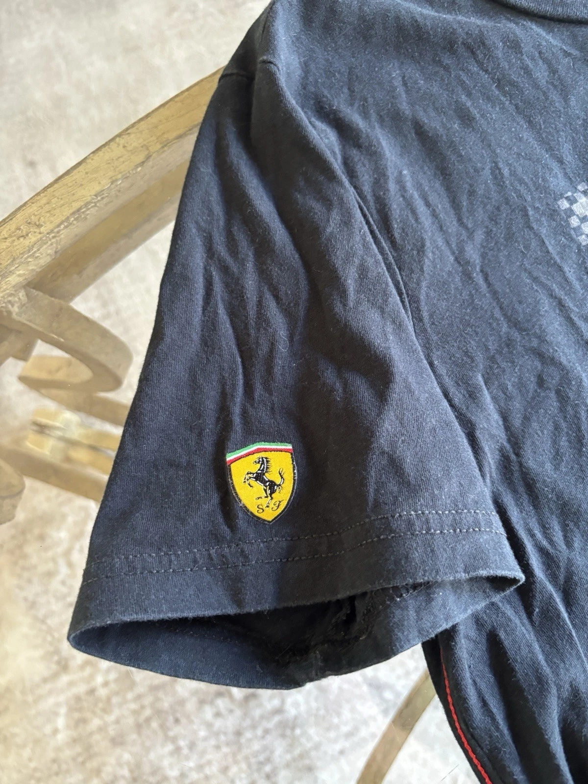 Mens Ferrari Puma S Small Crew Neck T-Shirt Short Sleeve Black E - photo 4