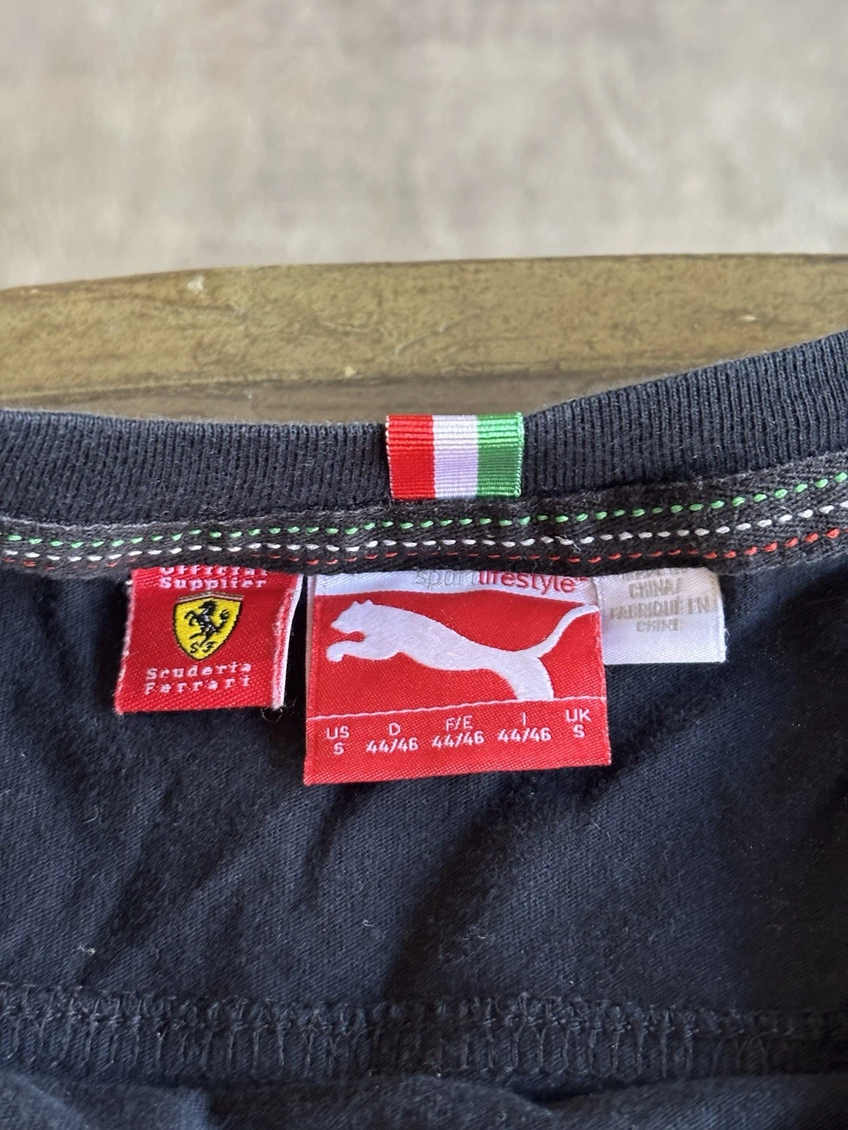 Mens Ferrari Puma S Small Crew Neck T-Shirt Short Sleeve Black E - photo 5