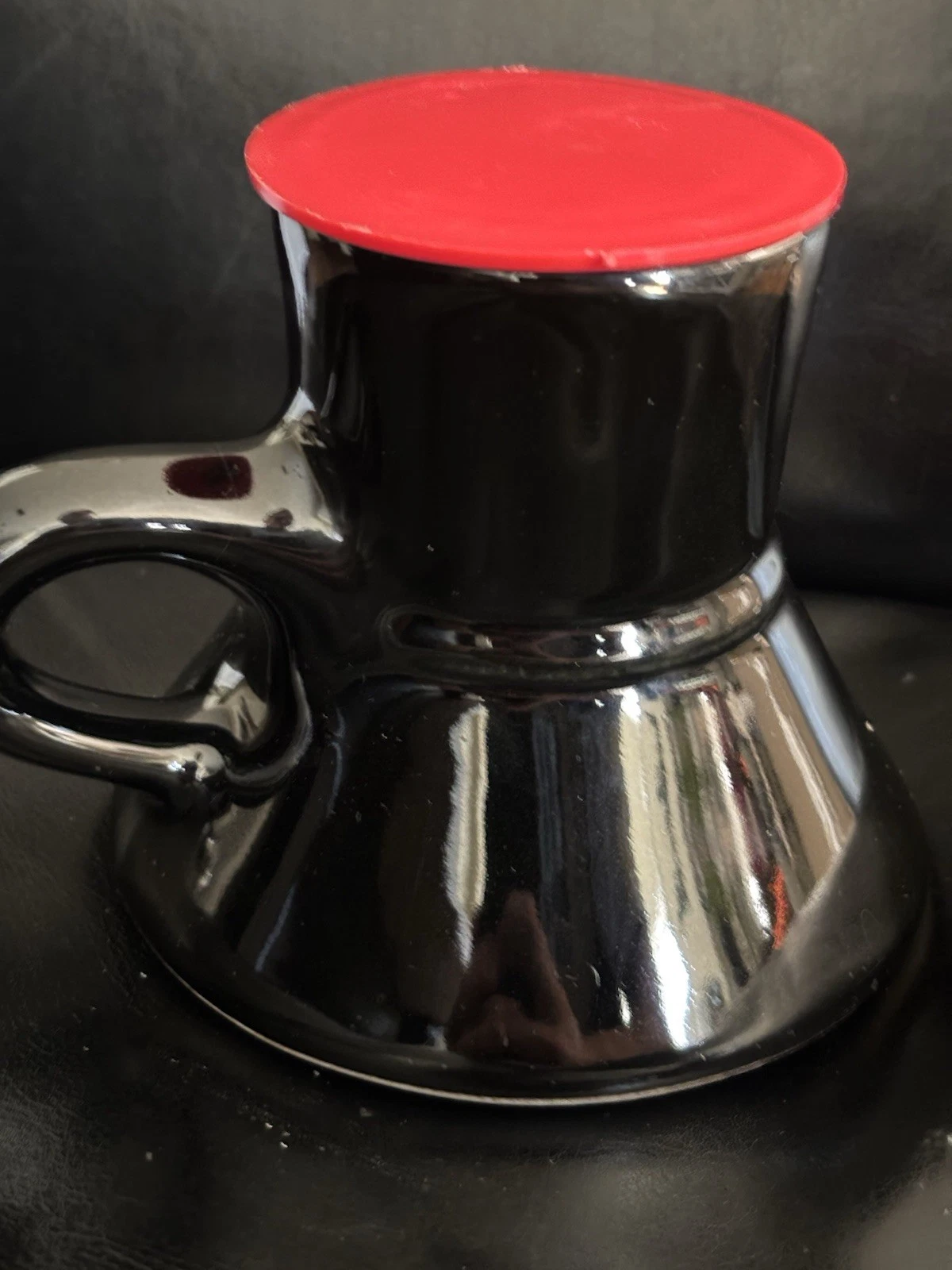'FERRARI' LOGO BLACK & RED MUG by FELTMAN LANGER, Vintage 1970-8 - photo 4