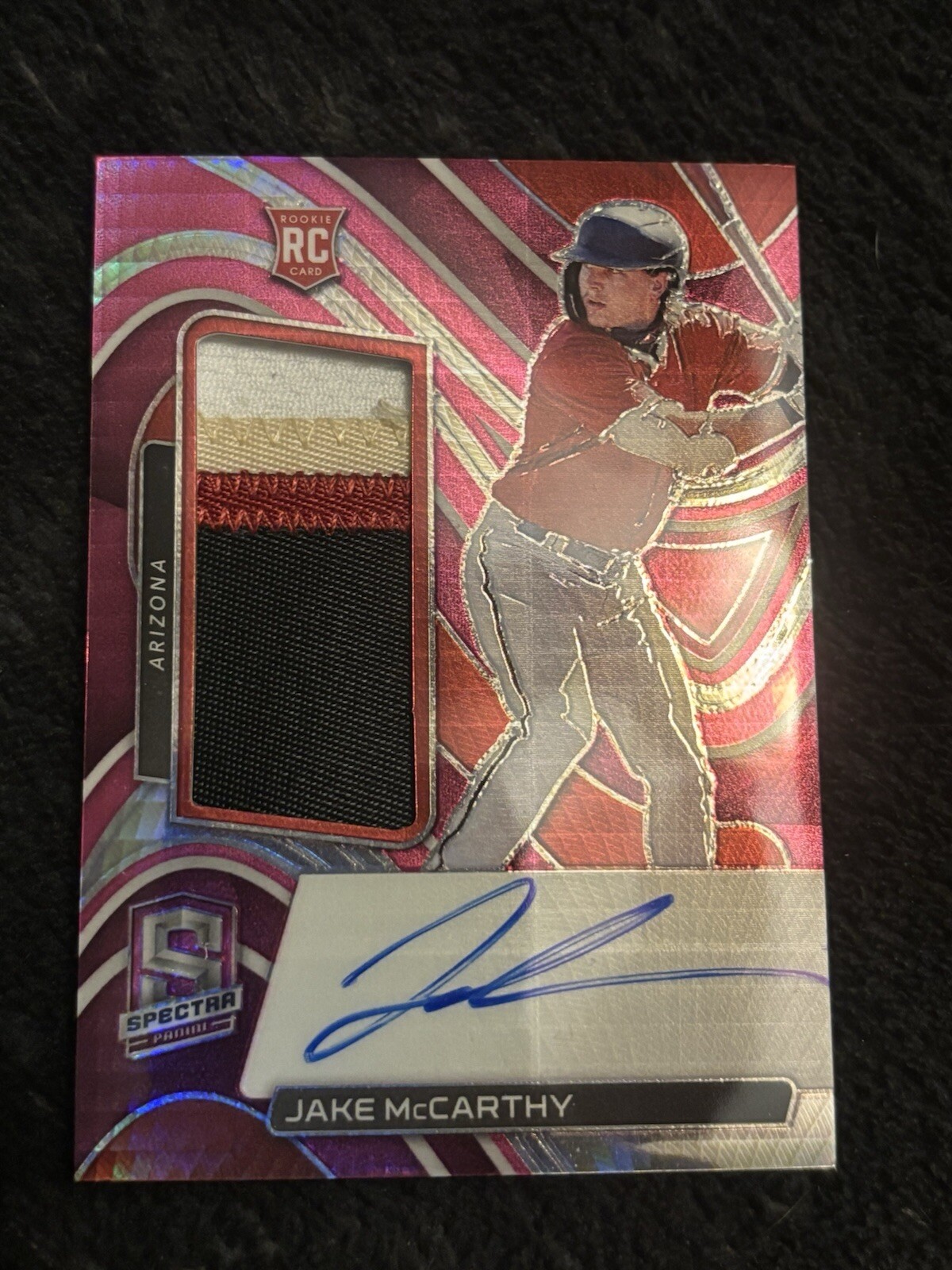Jake McCarthy Rookie Autograph Patch /49 - Spectra Panini Prizm