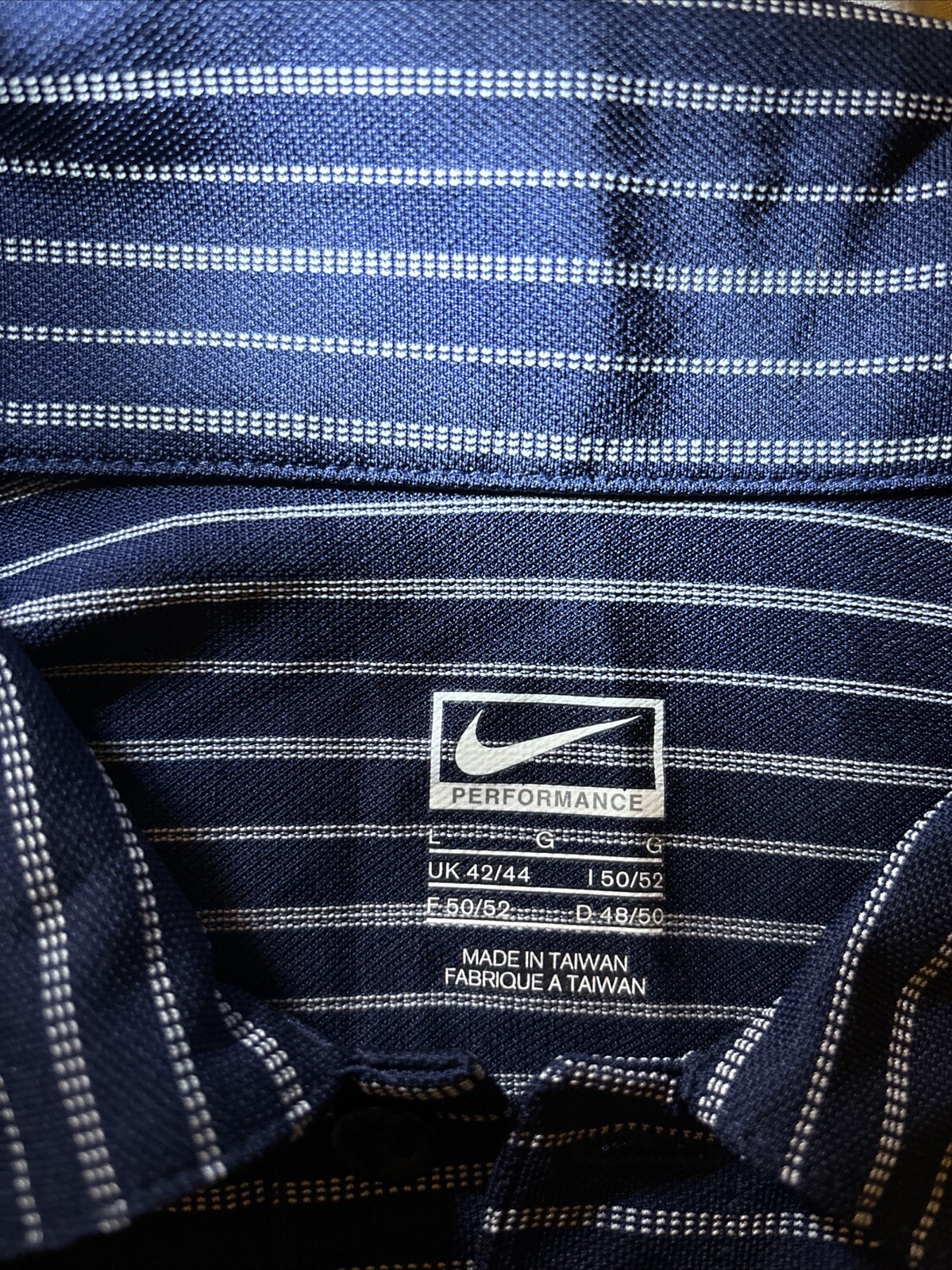 Men's Nike Golf Polo Shirt - Blue Stripe - Size LG - photo 2