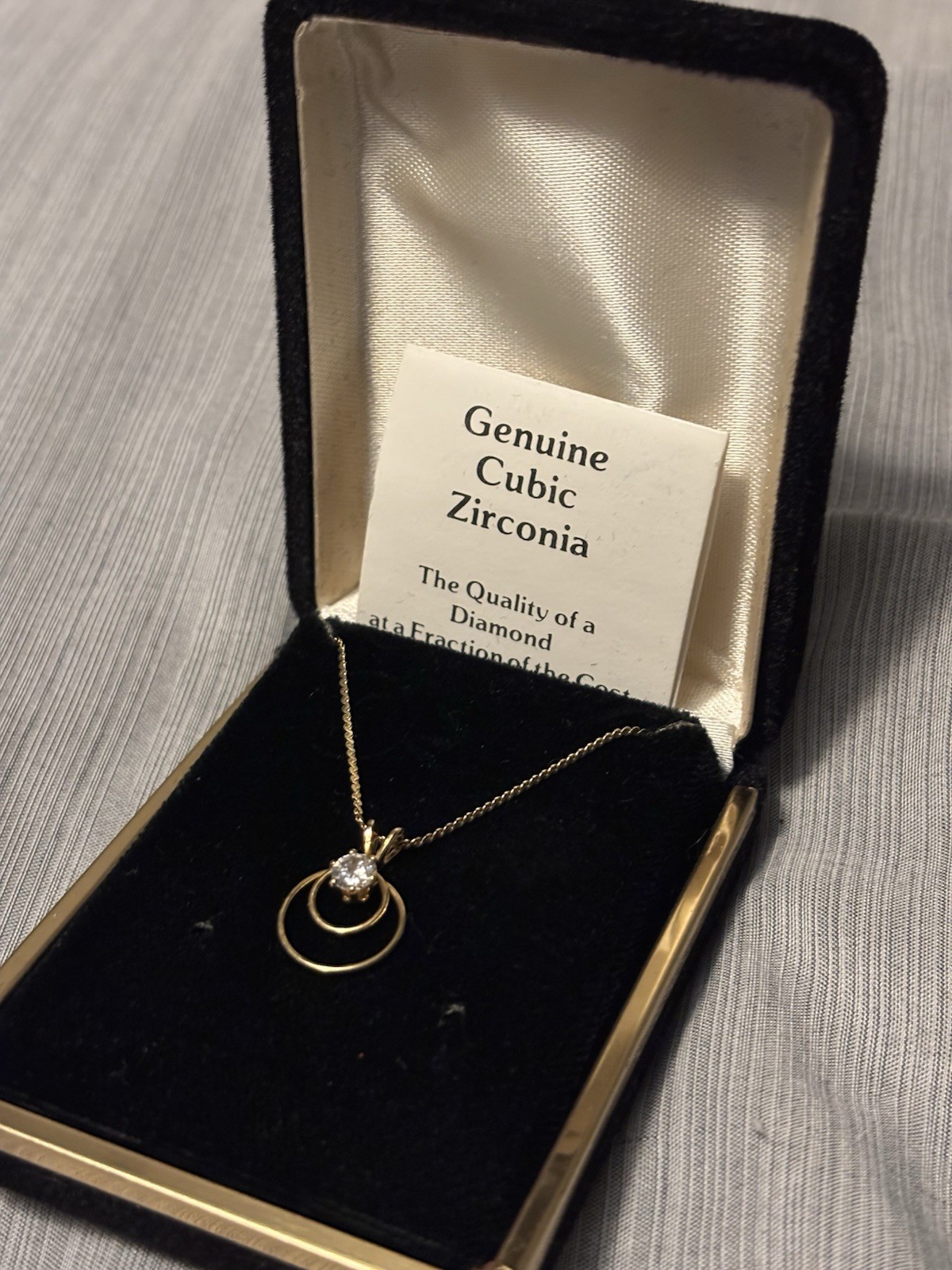 Vintage 14K Gold Filled Cubic Zirconia Pendant Necklace - photo 2