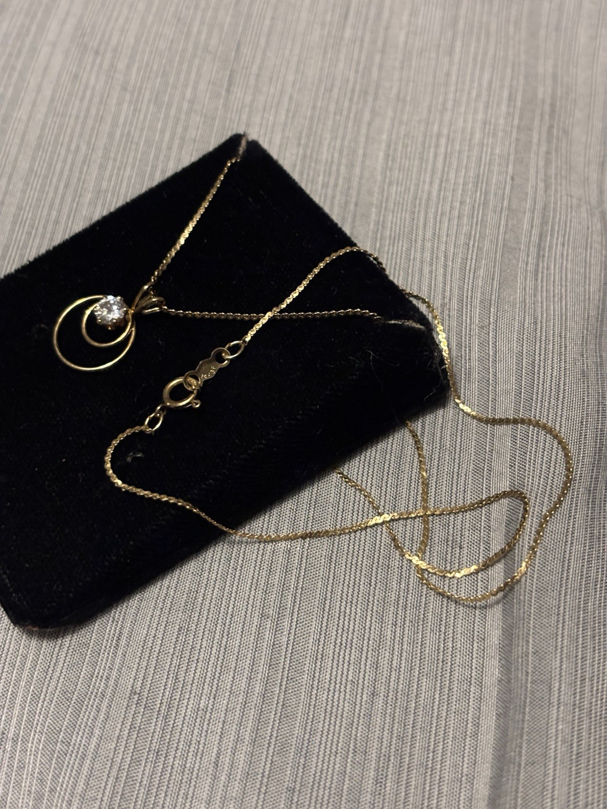 Vintage 14K Gold Filled Cubic Zirconia Pendant Necklace - photo 5