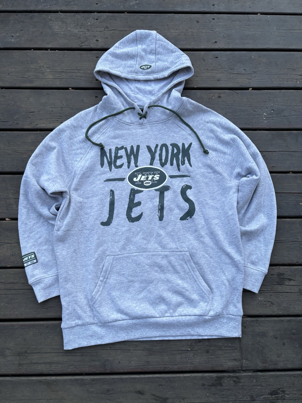 Grey Jets Hoodie - NFL Team Apparel Size Lg