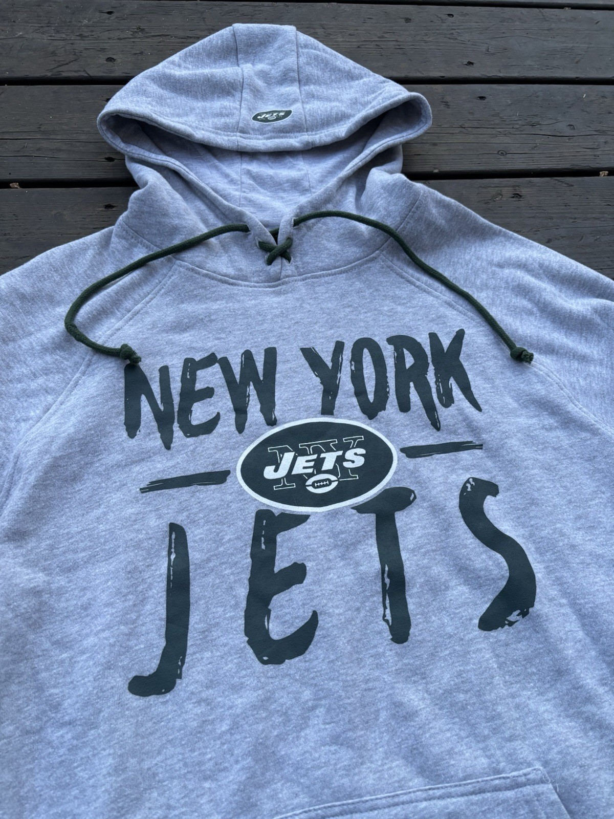 Grey Jets Hoodie - NFL Team Apparel Size Lg - photo 2