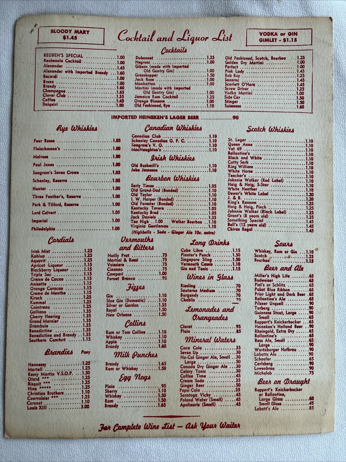 1963 Reuben's Steak Chop Specialty Sandwich Restaurant Menu - photo 5