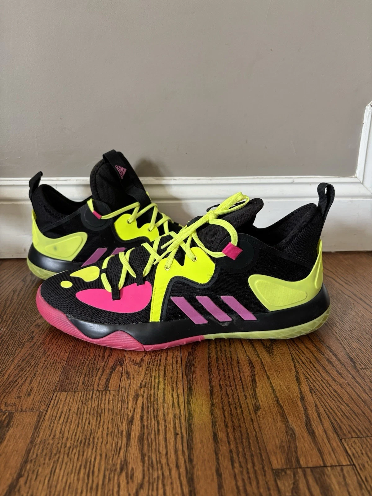 Size 13 - Adidas Harden Stepback 2 Black Shock Pink Yellow