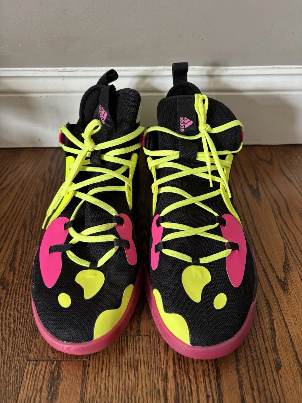Size 13 - Adidas Harden Stepback 2 Black Shock Pink Yellow - photo 5