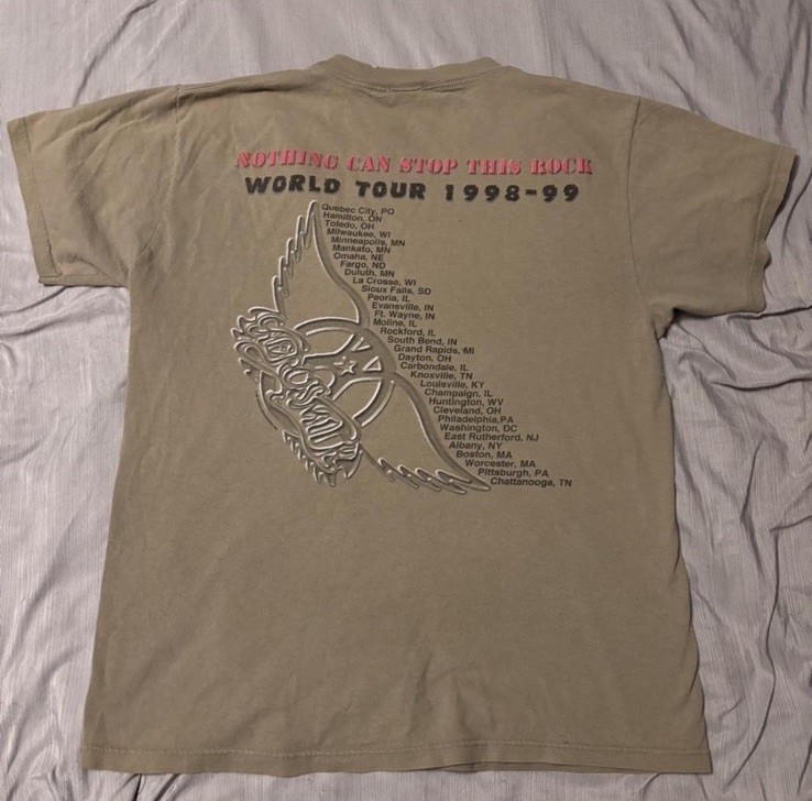 Vintage Aerosmith 1998 1999 World Tour T Shirt Mens Large - photo 2