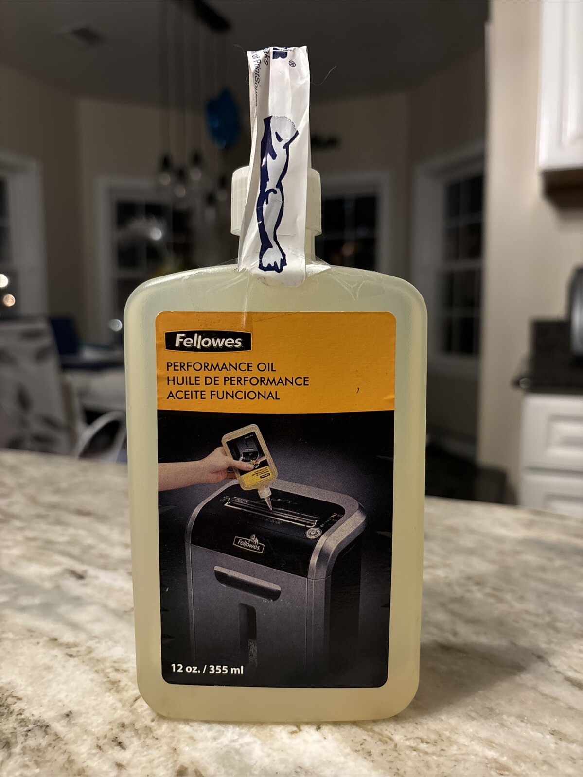 Fellowes Powershred Shredder Oil w/ Extended Nozzle - 12 oz Bott