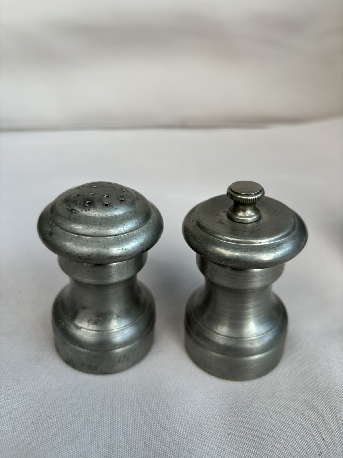 EMPIRE PEWTER SALT SHAKER AND PEPPER MILL SET MADE IN ITALY