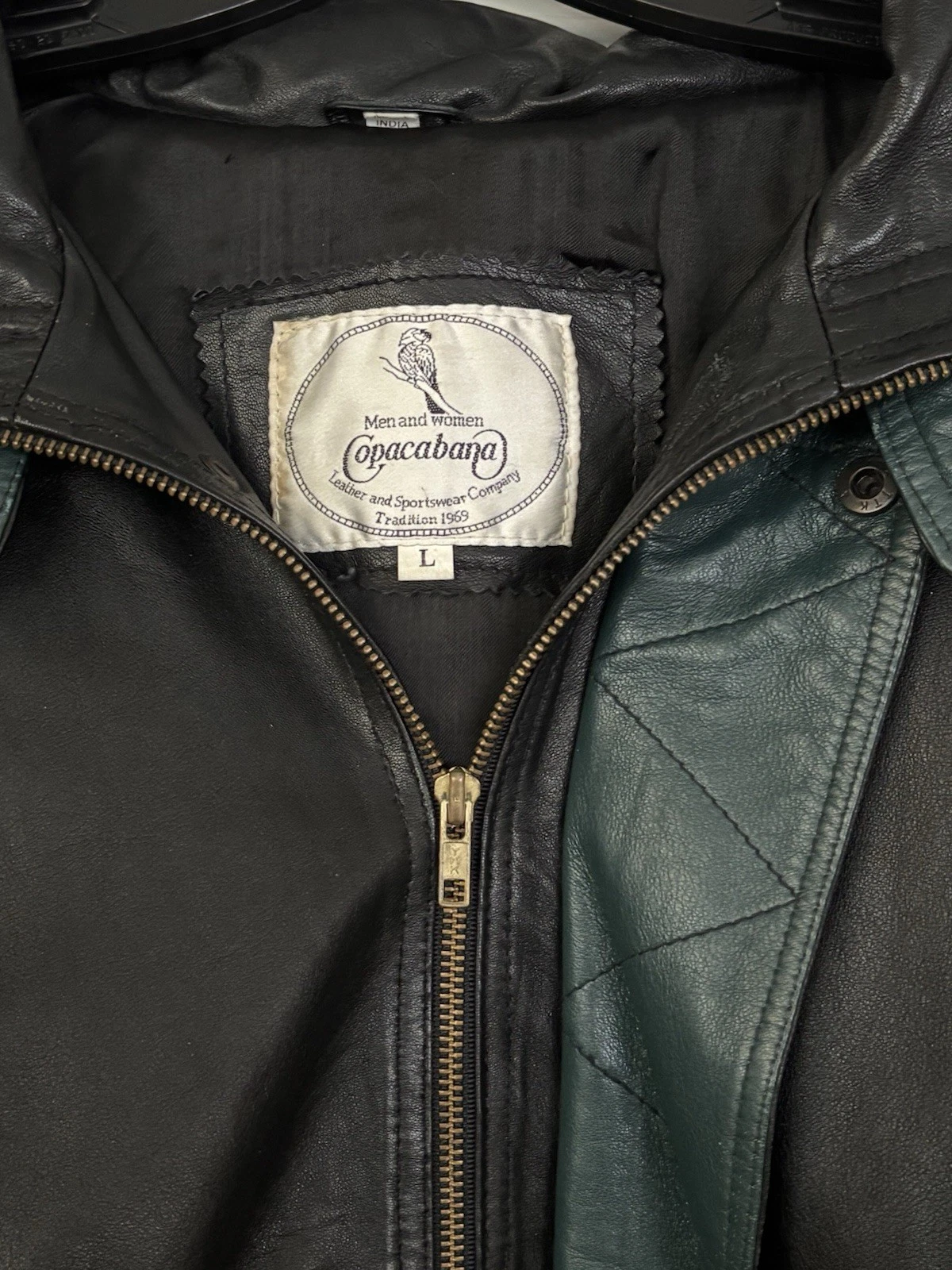 Vintage Copacabana Leather & Sportswear Jacket LG - photo 3