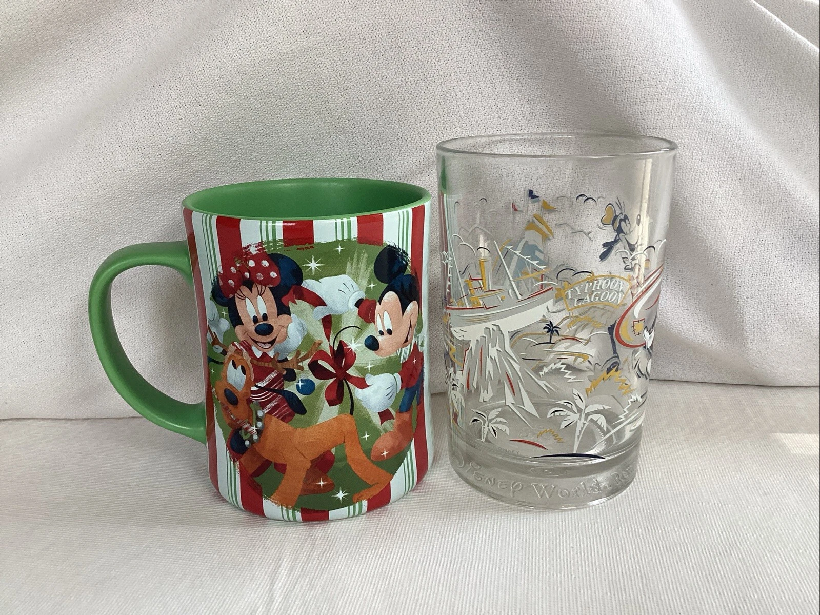 Disney Candy Cane Mug & Water Parks Glass - photo 2