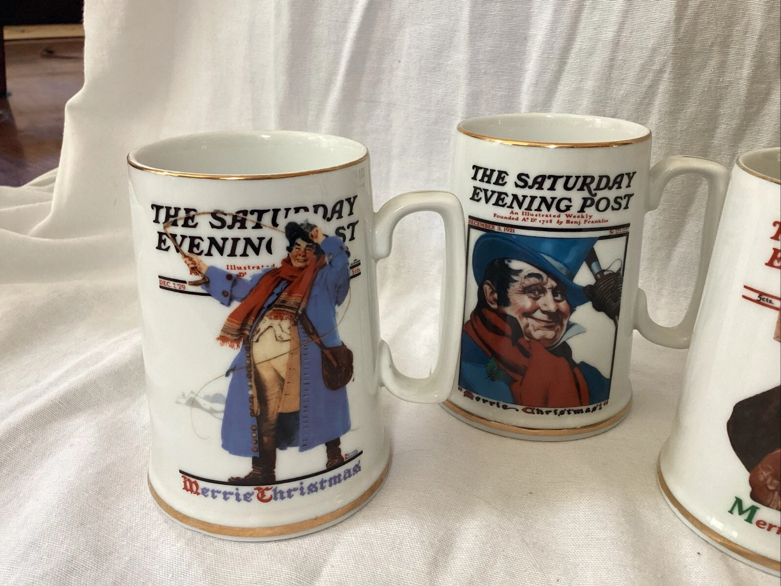 Set of 5 Vintage 1987 Norman Rockwell Coffee Cups - photo 2