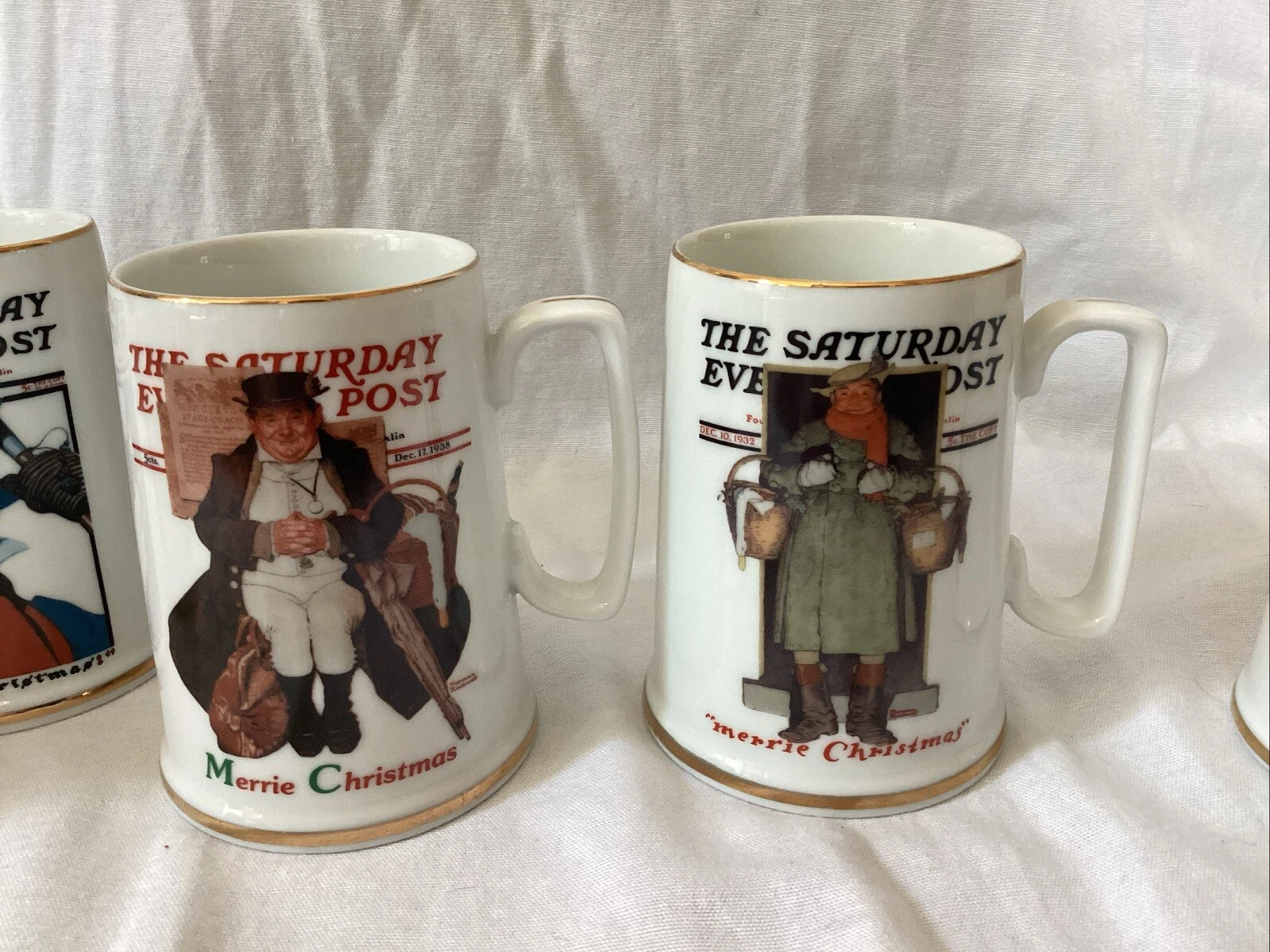 Set of 5 Vintage 1987 Norman Rockwell Coffee Cups - photo 3