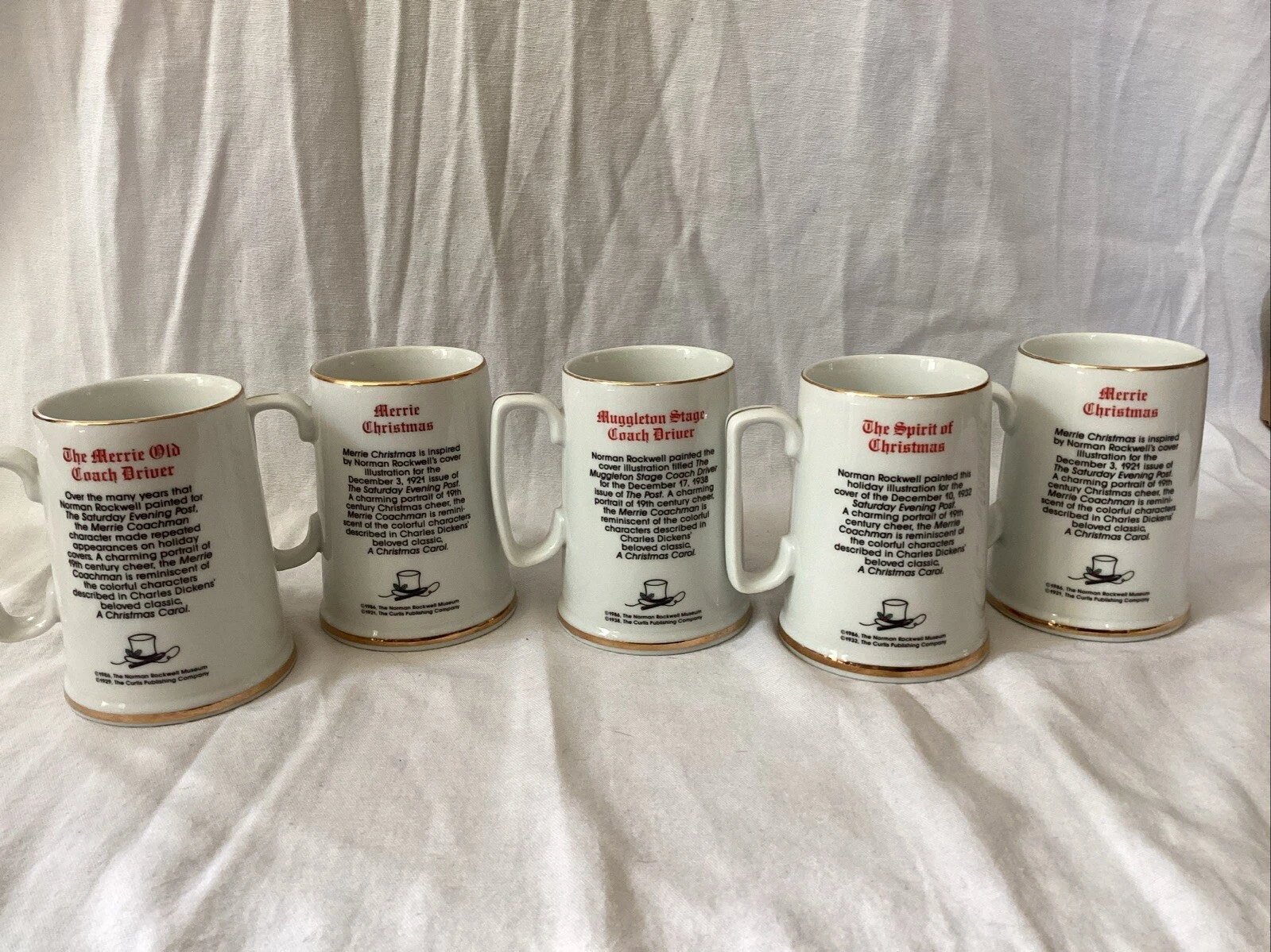 Set of 5 Vintage 1987 Norman Rockwell Coffee Cups - photo 5