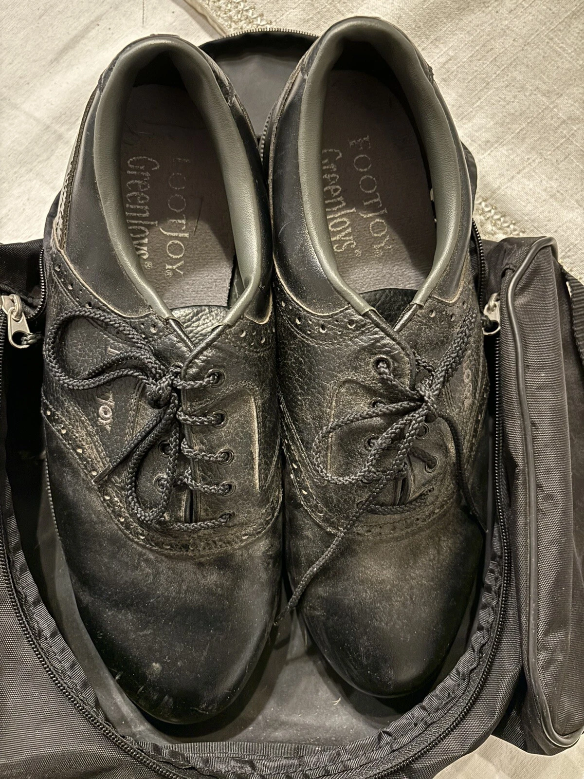 Footjoy Black Golf Shoes Size 12 With Case