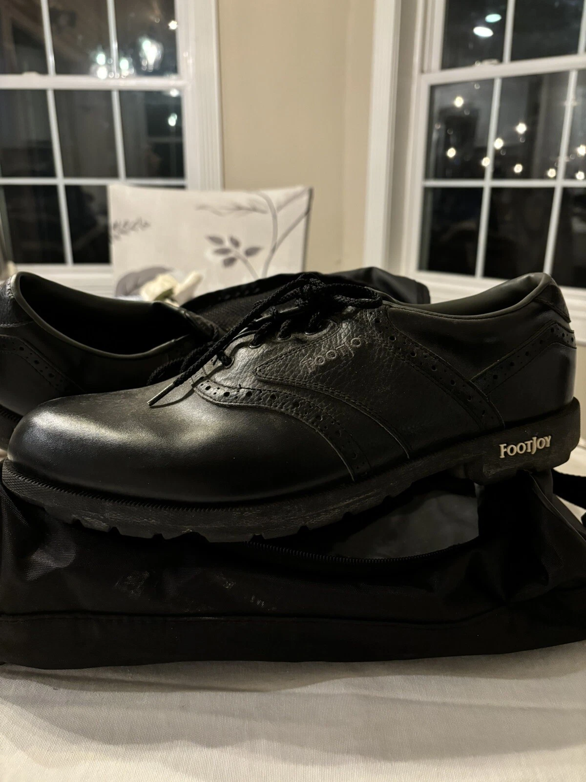 Footjoy Black Golf Shoes Size 12 With Case - photo 2