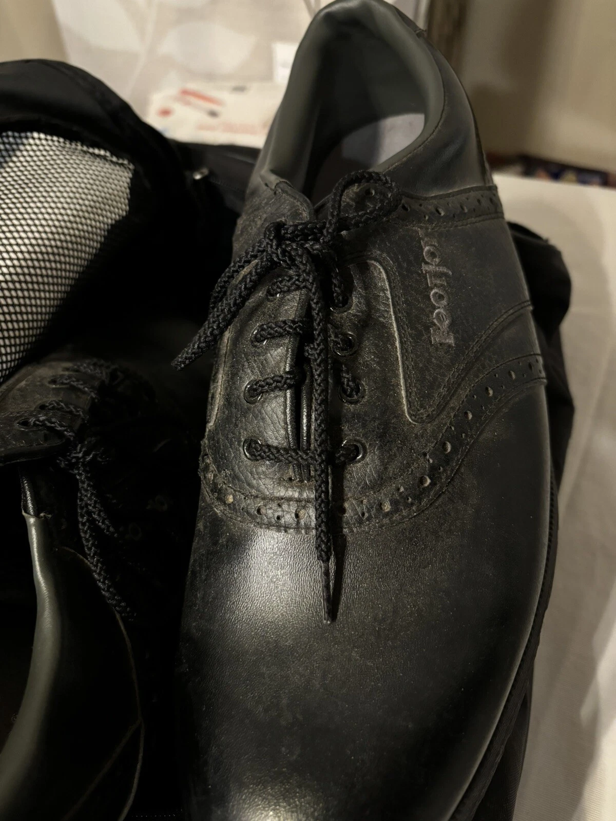 Footjoy Black Golf Shoes Size 12 With Case - photo 3