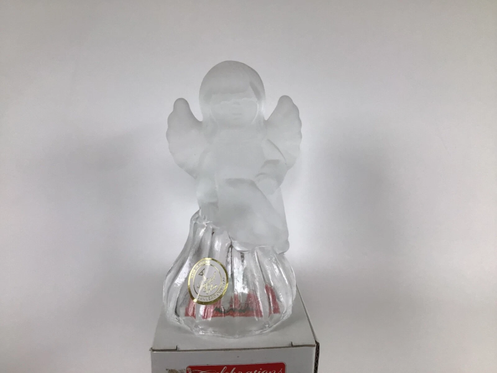 CELEBRATIONS CRYSTAL CLEAR 4 3/4" ANGEL BELL - FROSTED GLASS
