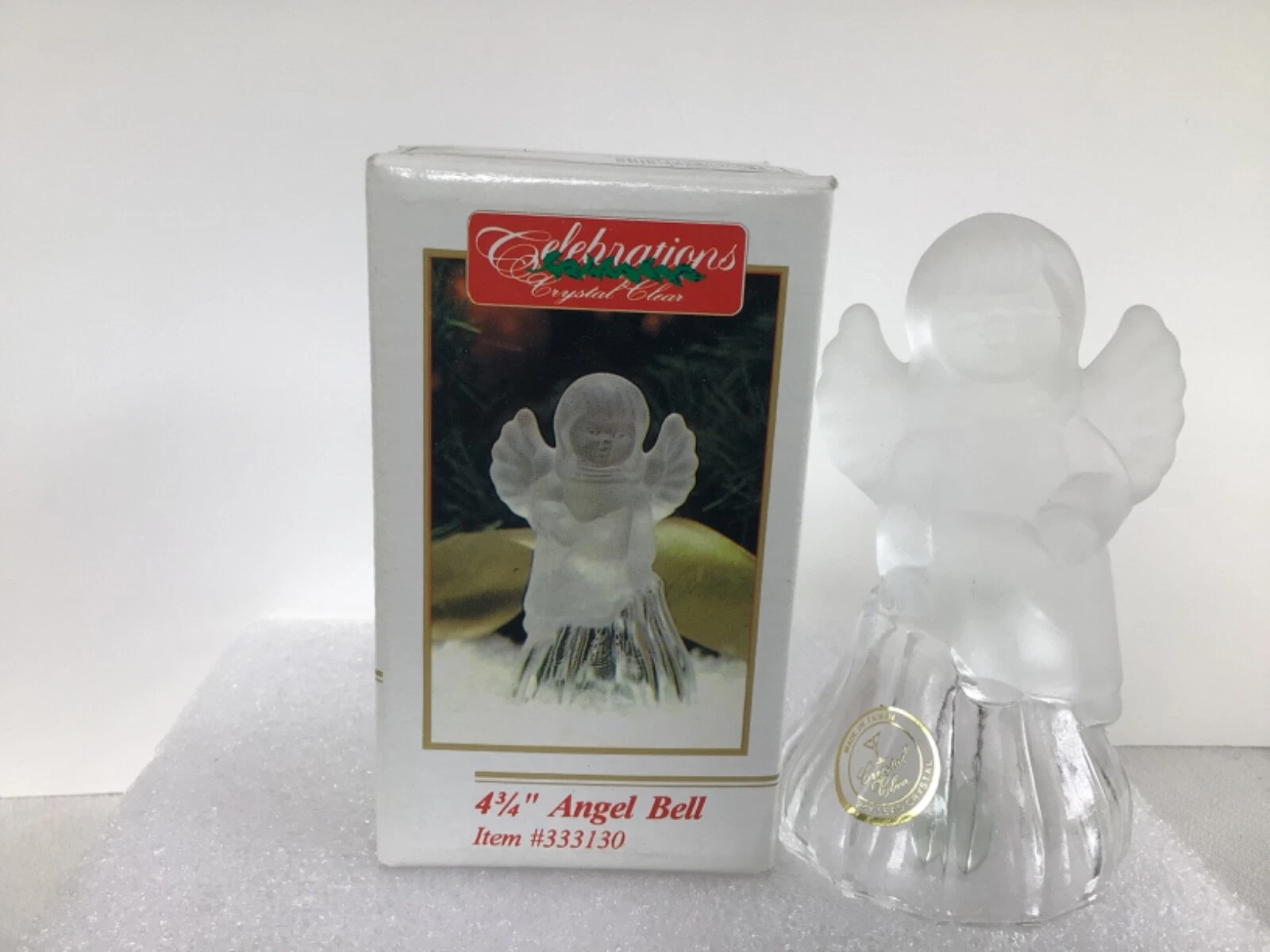 CELEBRATIONS CRYSTAL CLEAR 4 3/4" ANGEL BELL - FROSTED GLASS - photo 4