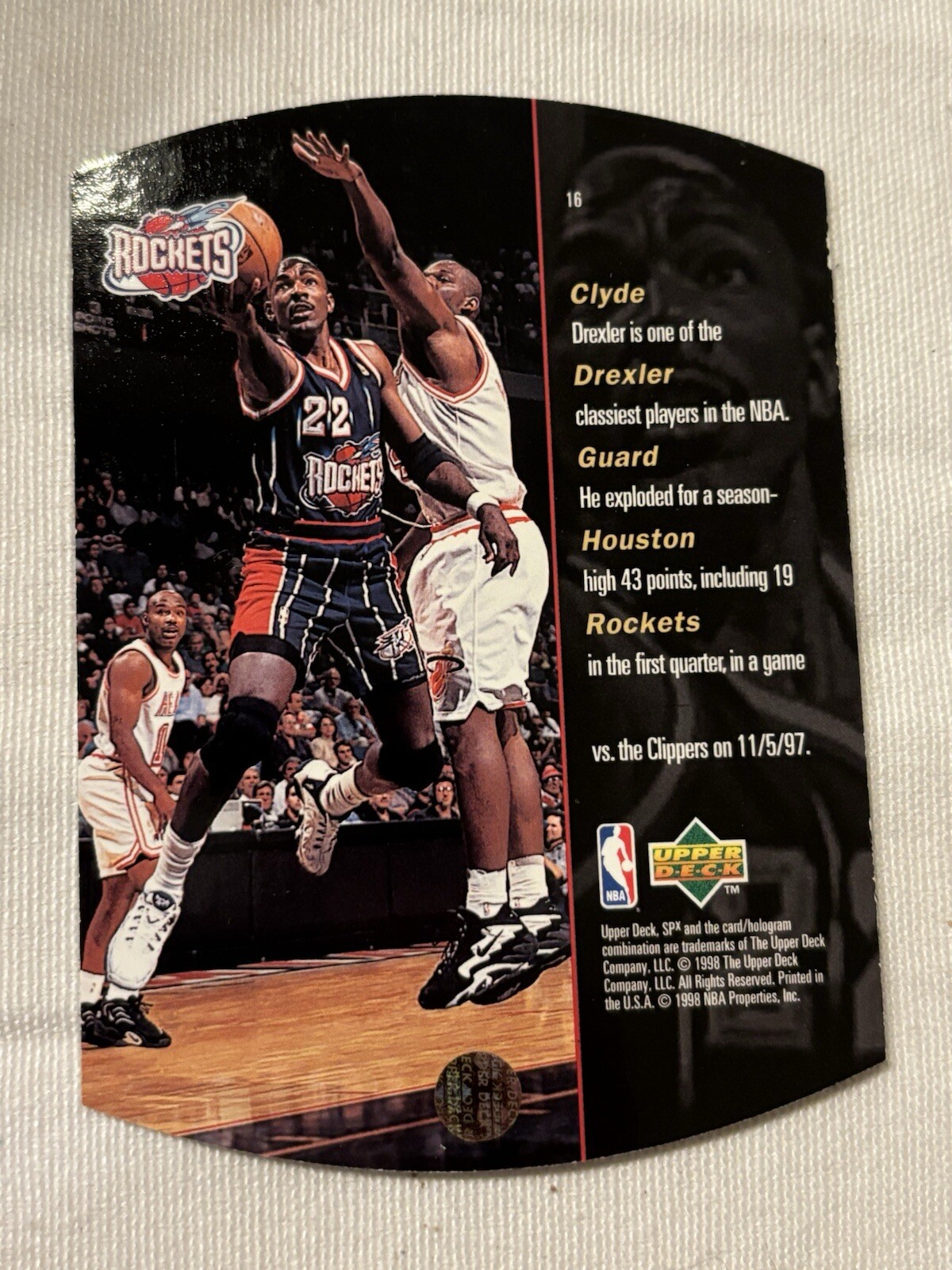 1997-98 SPx #16 Clyde Drexler Basketball Card - photo 5