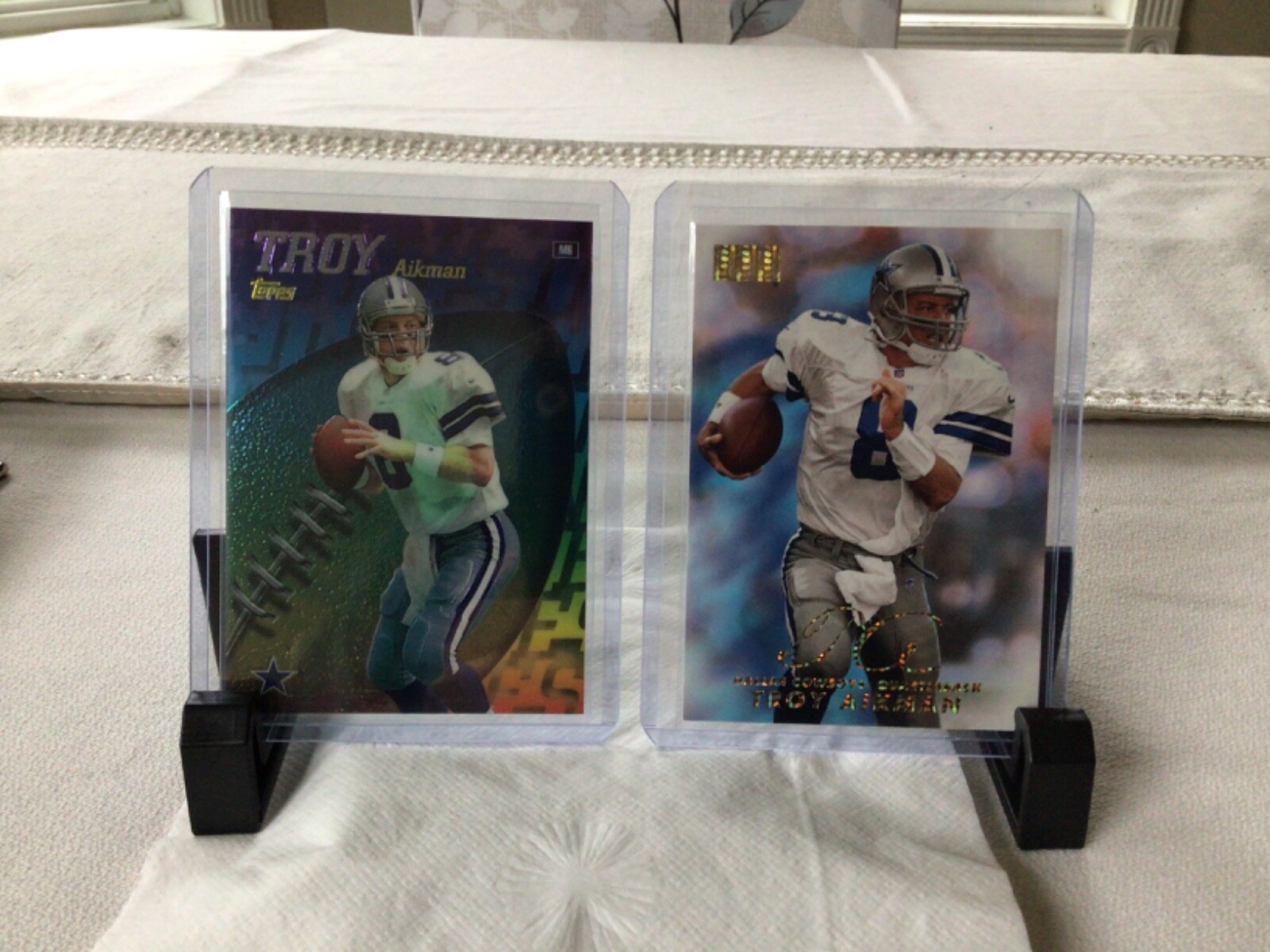 1998 Topps Mystery Finest Troy Aikman & Skybow Card
